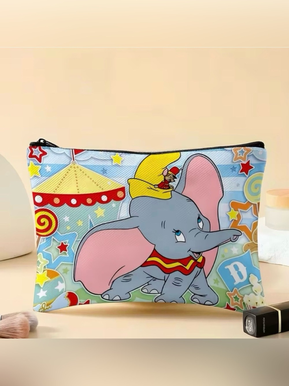 Dumbo Elephant Character Design Wonderland Fantasy Cosmetic Toiletry Bag New